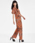 Women's Animal-Print Drawstring-Waist Pants, Created for Macy's