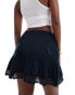 Superdry Ibiza lace mix mini skirt in eclipse navy