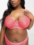 Simply Be neon animal print bra in pink