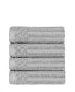 Soho Checkered Border Cotton 4 Piece Cotton Hand Towel Set, 28" x 16"