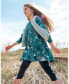 Toddler Girls Puffy Long Sleeve Viscose Dress Turquoise Printed Fairy Unicorn - Toddler|Child