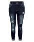 Plus Size Patched Apple Skinny Jean