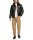 Men's Faux-Fur-Trim Faux-Leather Bomber Jacket