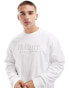 Hollister logo heavyweight boxy fit long sleeve t-shirt in white