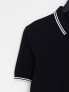 Fred Perry twin tipped logo polo in black