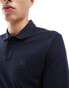 BOSS Passerby long sleeve polo in navy - NAVY