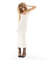 Emory Park knitted maxi dress with corsage detail straps in cream