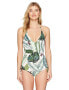 Seafolly Women's Patterned Deep V One Piece Swimsuit Sz. 4 US/ 8 AU 149628