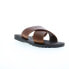 Bruno Magli Amato MB2AMAB0 Mens Brown Leather Slip On Slides Sandals Shoes