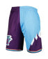 Men's Turquoise, Purple Utah Jazz Hardwood Classics 1996 Split Swingman Shorts