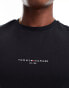 Tommy Hilfiger tipped logo t-shirt in black