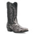 Laredo Monty Snake Print Pointed Toe Cowboy Mens Black Casual Boots 68067