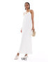 Vero Moda Tall v neck broderie jersey maxi dress in white