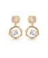 Organic Shape 18k Gold Plated Crystal Earrings