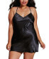 Plus Size Satin Robe & Chemise 2pc Lingerie Set