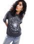 Pimkie moon and sun motif t-shirt in washed grey