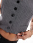 Mango button down stripe co-ord waistcoat in grey