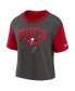 Women's Red, Pewter Tampa Bay Buccaneers High Hip Fashion T-shirt