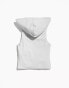 ASOS DESIGN PRIDE genderless hooded vest in grey rib with chest print