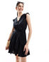 Threadbare linen blend mini dress black