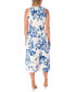 Women's Belted Floral Jacquard Midi Dress