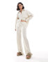 Mango linen look straight leg co-ord trousers in light beige