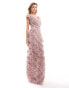 Beauut Briesmaid ruffle maxi dress in rose pink