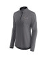 Women's Gray Baltimore Ravens Corner Long Sleeve 1/4 Zip Top