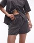 Topshop co-ord tonic boxer shorts in charcoal