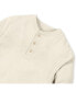 Men's Organic Cotton Long Sleeve Henley Sweater with Rib Knit Details