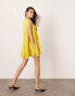 ASOS EDITION ultimate fringe trapeze mini dress in yellow