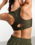 Puma Running Evolve high-support sports bra in khaki