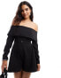 ASOS DESIGN tailored bardot playsuit in black