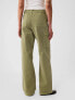 Mid Rise Loose Khaki Cargo Pants