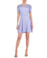 Women's Jewel-Neck Ribbed Fit & Flare Dress