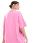 ASOS DESIGN oversized t-shirt with dolce vita art graphic in bright pink