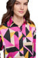 Women's Oversized Printed Button-Down Top, Regular & Petite