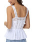 Women's Cotton Lace-Trim Peplum Tank