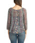 Juniors' Printed Round-Neck Bubble-Sleeve Top