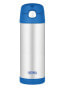 FUNtainer Baby thermos with straw - blue 470 ml