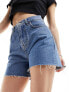 Tommy Jeans ultra high denim mom shorts in mid wash