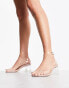 Truffle Collection Wide Fit clear heeled sandals in beige