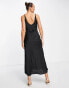 ASOS DESIGN high apex maxi slip dress in black