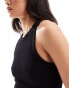 Stradivarius high neck seamless ribbed vest top in black