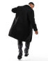 ASOS DESIGN wool look car coat in black texture