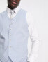 Noak 'Camden' super skinny premium fabric waistcoat in light blue with stretch