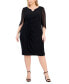 Plus Size Sheer-Sleeve Chain-Detail Sheath Dress