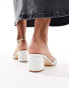 Truffle Collection block heel mule sandals in white