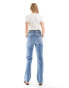 ASOS DESIGN high rise slim straight jean in light mid blue