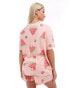 ASOS DESIGN Maternity watermelon oversized tee & short pyjama set in pink